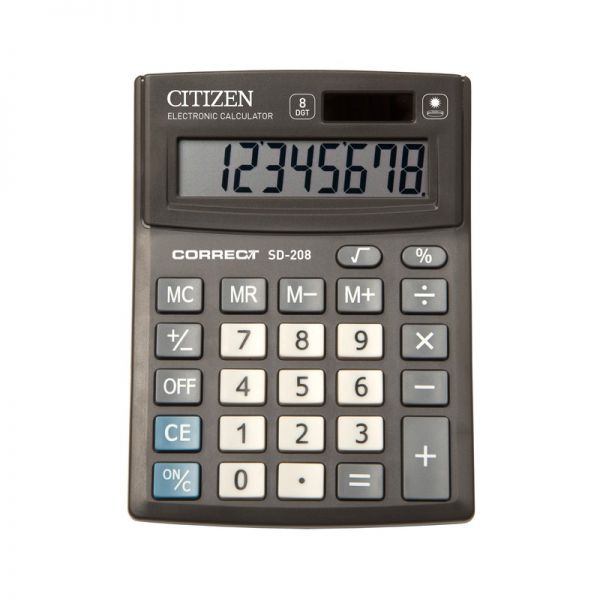 Калькулятор Citizen Correct, SD-212, 12-разрядный, черный